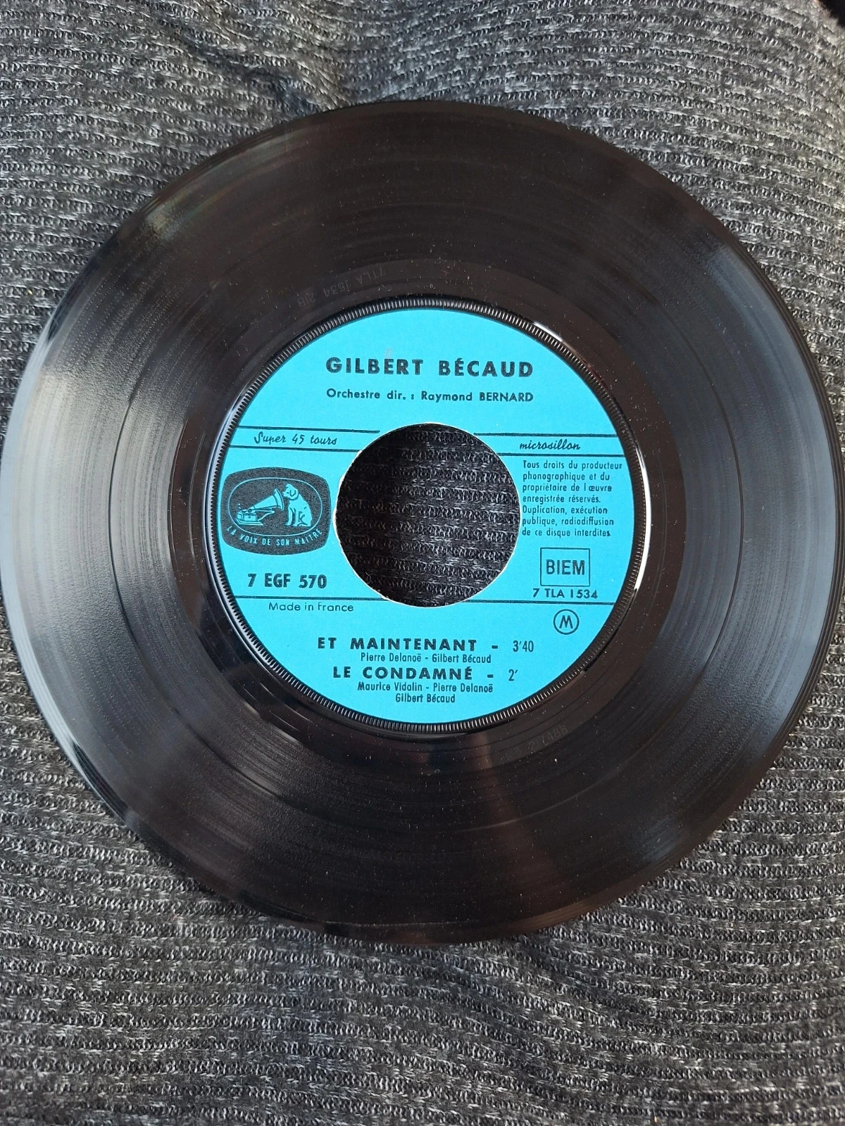 45RPM Vinyl EP Gilbert Bécaud Et Maintenant 1961 La Voix De Son Maître – photo 3